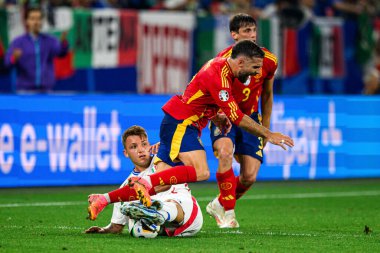 GELSENKIRCHEN, GERMANY - 20 Haziran 2024: EURO 2024 İspanya-İtalya futbol maçı Veltins Arena 'da