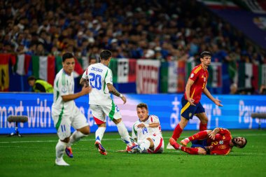GELSENKIRCHEN, GERMANY - 20 Haziran 2024: EURO 2024 İspanya-İtalya futbol maçı Veltins Arena 'da