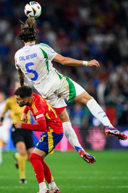 GELSENKIRCHEN, GERMANY - 20 Haziran 2024: EURO 2024 İspanya-İtalya futbol maçı Veltins Arena 'da