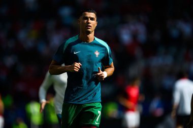 DORTMUND, GERMANY - 22 Haziran 2024: Cristiano Ronaldo EURO 2024 Türkiye - Portekiz Signal Iduna Park maçı