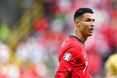 DORTMUND, GERMANY - 22 Haziran 2024: Cristiano Ronaldo EURO 2024 Türkiye - Portekiz Signal Iduna Park maçı