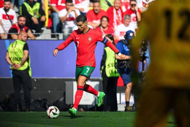 DORTMUND, GERMANY - 22 Haziran 2024: Cristiano Ronaldo EURO 2024 Türkiye - Portekiz Signal Iduna Park maçı