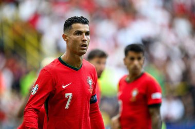 DORTMUND, GERMANY - 22 Haziran 2024: Cristiano Ronaldo EURO 2024 Türkiye - Portekiz Signal Iduna Park maçı