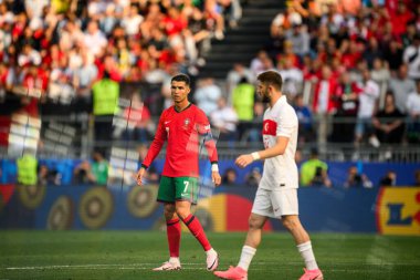 DORTMUND, GERMANY - 22 Haziran 2024: Cristiano Ronaldo EURO 2024 Türkiye - Portekiz Signal Iduna Park maçı