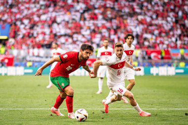 DORTMUND, GERMANY - 22 Haziran 2024: EURO 2024 Türkiye-Portekiz futbol karşılaşması Iduna Par Sinyalinde