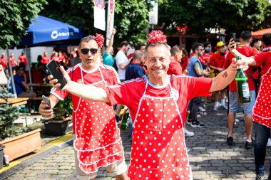DUESSELDORF, GERMANY - 24 Haziran 2024: EURO 2024 Arnavutluk-İspanya futbol maçı Duesseldorf Arena 'da