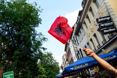 DUESSELDORF, GERMANY - 24 Haziran 2024: EURO 2024 Arnavutluk-İspanya futbol maçı Duesseldorf Arena 'da
