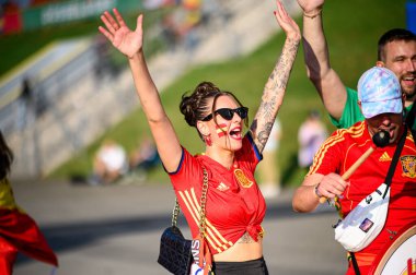 DUESSELDORF, GERMANY - 24 Haziran 2024: EURO 2024 Arnavutluk-İspanya futbol maçı Duesseldorf Arena 'da