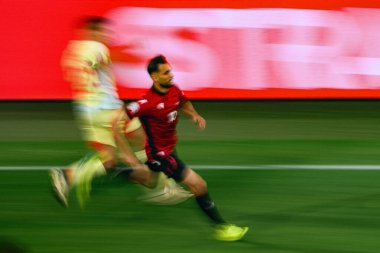 DUESSELDORF, Almanya - 25 Haziran 2024: Nedim Bayrami, Jesus Navas, EURO 2024 Arnavutluk-İspanya futbol maçı Duesseldorf Arena 'da