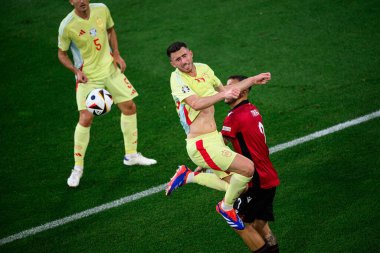 DUESSELDORF, Almanya - 25 Haziran 2024: EURO 2024 Arnavutluk - İspanya maçı Duesseldorf Arena 'da