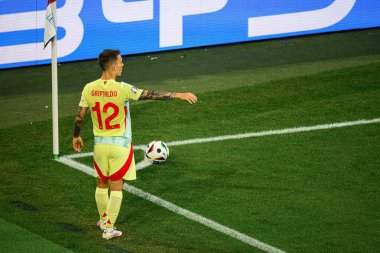 DUESSELDORF, GERMANY - 25 Haziran 2024: Alex Grimaldo, EURO 2024 Arnavutluk - İspanya maçı Duesseldorf Arena 'da