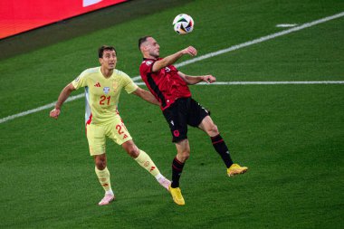 DUESSELDORF, Almanya - 25 Haziran 2024: EURO 2024 Arnavutluk - İspanya maçı Duesseldorf Arena 'da