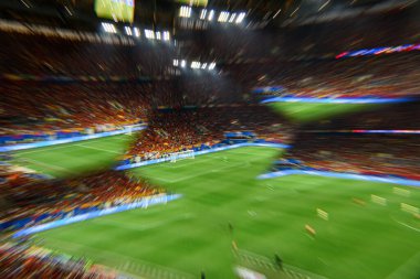 DUESSELDORF, GERMANY - 24 Haziran 2024: EURO 2024 Arnavutluk-İspanya futbol maçı Duesseldorf Arena 'da