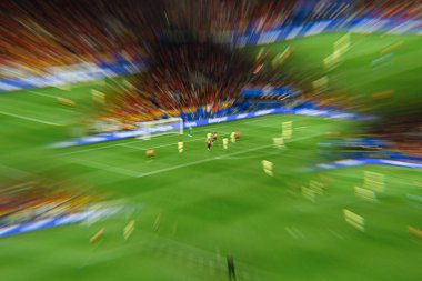 DUESSELDORF, GERMANY - 24 Haziran 2024: EURO 2024 Arnavutluk-İspanya futbol maçı Duesseldorf Arena 'da