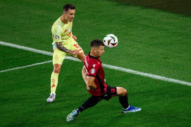 DUESSELDORF, Almanya - 25 Haziran 2024: EURO 2024 Arnavutluk - İspanya maçı Duesseldorf Arena 'da