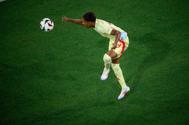 DUESSELDORF, GERMANY - 25 Haziran 2024: Lamine Yamal, EURO 2024 Arnavutluk - İspanya maçı Duesseldorf Arena
