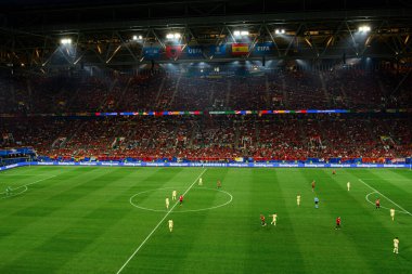 DUESSELDORF, Almanya - 25 Haziran 2024: EURO 2024 Arnavutluk - İspanya maçı Duesseldorf Arena 'da