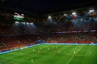 DUESSELDORF, GERMANY - 24 Haziran 2024: EURO 2024 Arnavutluk-İspanya futbol maçı Duesseldorf Arena 'da