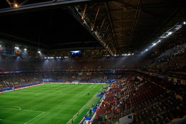 DUESSELDORF, GERMANY - 24 Haziran 2024: EURO 2024 Arnavutluk-İspanya futbol maçı Duesseldorf Arena 'da