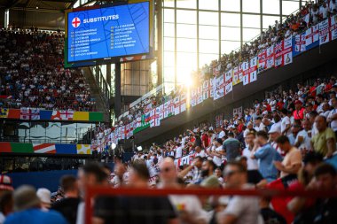 COLOGNE, GERMANY - 25 Haziran 2024: EURO 2024 İngiltere - Slovenya maçı Köln Stadyumu 'nda