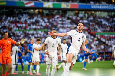 COLOGNE, GERMANY - 25 Haziran 2024: Declan Rice, EURO 2024 İngiltere - Slovenya maçı Köln Stadyumu