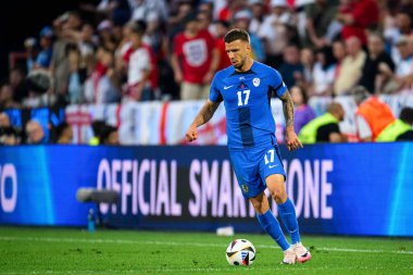 COLOGNE, GERMANY - 25 Haziran 2024: Jan Mlakar, EURO 2024 İngiltere - Slovenya maçı Köln Stadyumu 'nda