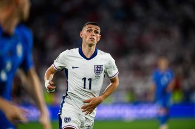 COLOGNE, GERMANY - 25 Haziran 2024: Phil Foden EURO 2024 İngiltere - Slovenya maçı Köln Stadyumu