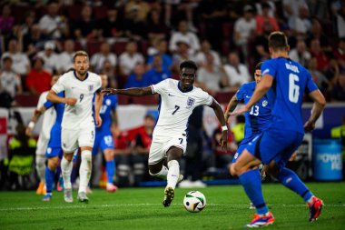COLOGNE, GERMANY - 25 Haziran 2024: Bukayo Saka, EURO 2024 İngiltere - Slovenya maçı Köln Stadyumu