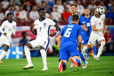 COLOGNE, GERMANY - 25 Haziran 2024: Bukayo Saka, EURO 2024 İngiltere - Slovenya maçı Köln Stadyumu