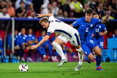 COLOGNE, GERMANY - 25 Haziran 2024: Harry Kane, EURO 2024 İngiltere - Slovenya maçı Köln Stadyumu 'nda