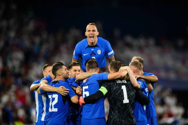 COLOGNE, GERMANY - 25 Haziran 2024: EURO 2024 İngiltere - Slovenya maçı Köln Stadyumu 'nda