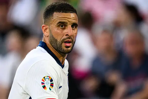 stock image COLOGNE, GERMANY - 25 JUNE, 2024: Kyle Walker, The football match of EURO 2024 England vs Slovenia at Cologne Stadion