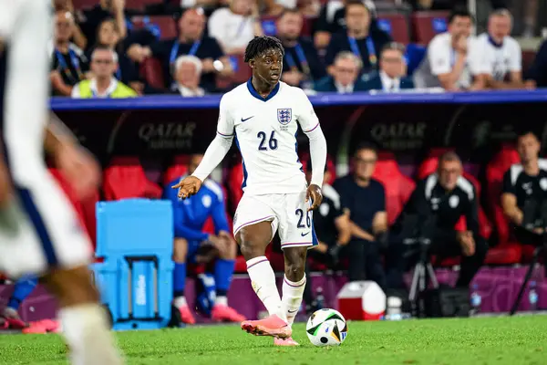 COLOGNE, GERMANY - 25 Haziran 2024: Kobbie Mainoo EURO 2024 İngiltere - Slovenya maçı Köln Stadyumu 'nda