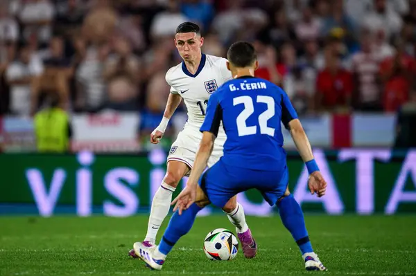 Stock image COLOGNE, GERMANY - 25 JUNE, 2024: Phil Foden, The football match of EURO 2024 England vs Slovenia at Cologne Stadion