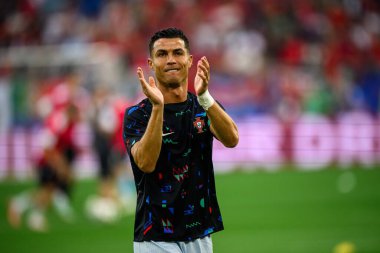 GELSENKIRCHEN, GERMANY - 26 Haziran 2024: Cristiano Ronaldo EURO 2024 Gürcistan - Portekiz maçı Gelsenkirchen Stadyumu 'nda