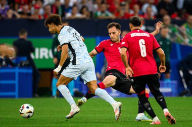 GELSENKIRCHEN, GERMANY - 26 Haziran 2024: EURO 2024 Gürcistan-Portekiz futbol karşılaşması Gelsenkirchen Stadyumu 'nda