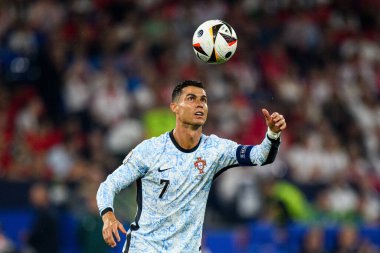 GELSENKIRCHEN, GERMANY - 26 Haziran 2024: Cristiano Ronaldo EURO 2024 Gürcistan - Portekiz maçı Gelsenkirchen Stadyumu 'nda