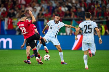 GELSENKIRCHEN, GERMANY - 26 Haziran 2024: EURO 2024 Gürcistan-Portekiz futbol karşılaşması Gelsenkirchen Stadyumu 'nda