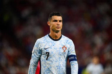GELSENKIRCHEN, GERMANY - 26 Haziran 2024: Cristiano Ronaldo EURO 2024 Gürcistan - Portekiz maçı Gelsenkirchen Stadyumu 'nda