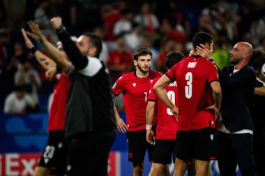 GELSENKIRCHEN, GERMANY - 26 Haziran 2024: EURO 2024 Gürcistan-Portekiz futbol karşılaşması Gelsenkirchen Stadyumu 'nda