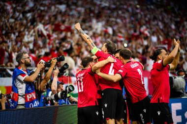 GELSENKIRCHEN, GERMANY - 26 Haziran 2024: Khvicha Kvaratskhelia, EURO 2024 Gürcistan-Portekiz futbol maçı Gelsenkirchen Stadyumu 'nda