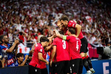 GELSENKIRCHEN, GERMANY - 26 Haziran 2024: Khvicha Kvaratskhelia, EURO 2024 Gürcistan-Portekiz futbol maçı Gelsenkirchen Stadyumu 'nda