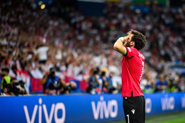 GELSENKIRCHEN, GERMANY - 26 Haziran 2024: Khvicha Kvaratskhelia, EURO 2024 Gürcistan-Portekiz futbol maçı Gelsenkirchen Stadyumu 'nda