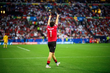 GELSENKIRCHEN, GERMANY - 26 Haziran 2024: EURO 2024 Gürcistan-Portekiz futbol karşılaşması Gelsenkirchen Stadyumu 'nda