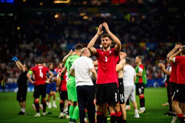 GELSENKIRCHEN, GERMANY - 26 Haziran 2024: EURO 2024 Gürcistan-Portekiz futbol karşılaşması Gelsenkirchen Stadyumu 'nda