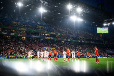 COLOGNE, Almanya - 30 Haziran 2024: EURO 2024 İspanya - Gürcistan maçı Rhein Enerji Stadyumu 'nda