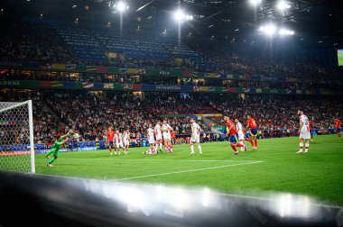 COLOGNE, Almanya - 30 Haziran 2024: EURO 2024 İspanya - Gürcistan maçı Rhein Enerji Stadyumu 'nda