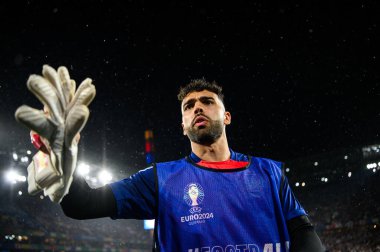 COLOGNE, Almanya - 30 Haziran 2024: David Raya, EURO 2024 İspanya - Gürcistan maçı Rhein Enerji Stadyumu 'nda