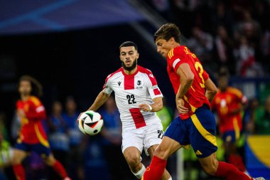 COLOGNE, GERMANY - 30 Haziran 2024: Georges Mikautadze, EURO 2024 İspanya - Gürcistan maçı Rhein Enerji Stadyumu