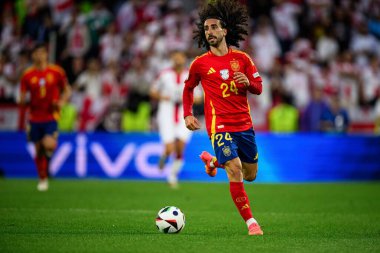 COLOGNE, Almanya - 30 Haziran 2024: Marc Cucurella, EURO 2024 İspanya - Gürcistan maçı Rhein Enerji Stadyumu 'nda